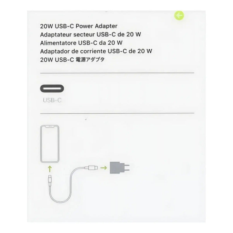 Cargador Rápido 20w Usb Tipo C Para iPhone Blanco